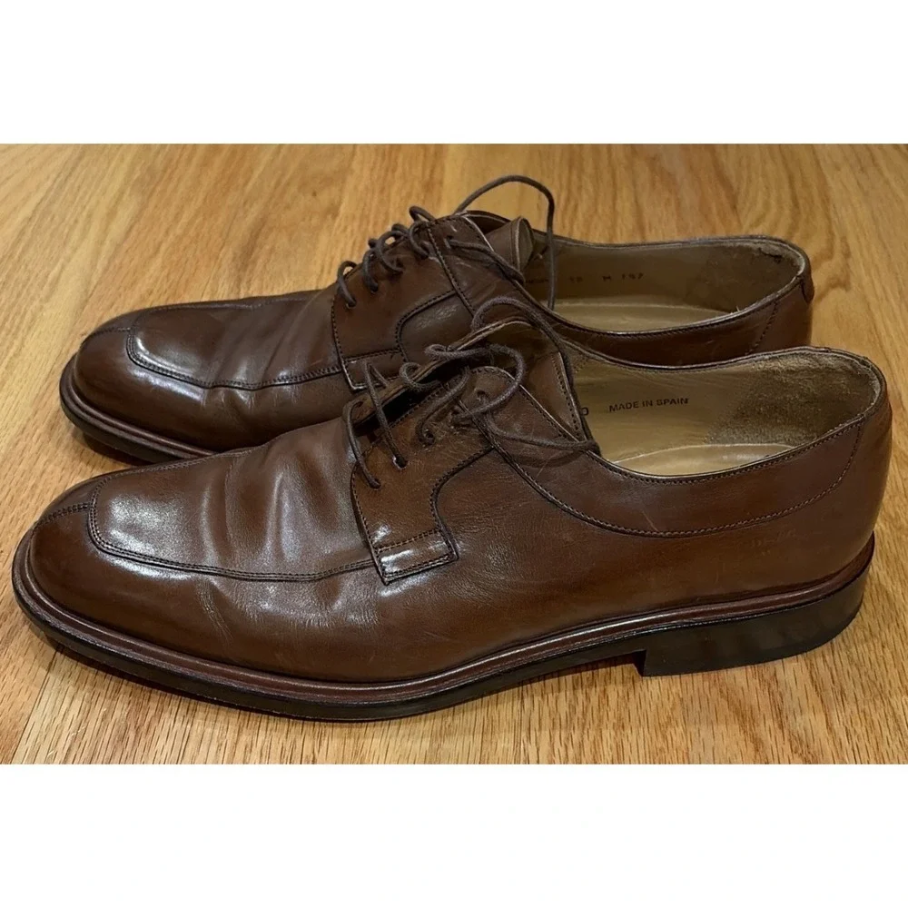 MEZLAN FIORE Oxford Dress Shoes Mens Size 12 M Brown Leather Spain Split Toe